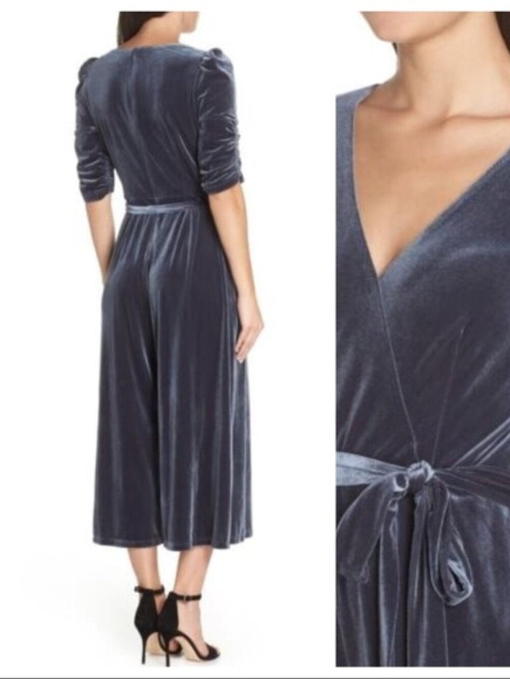 Chelsea28 Velvet Culotte Jumpsuit 0386 - Picture 2 of 8